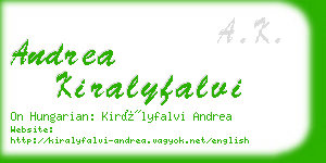 andrea kiralyfalvi business card